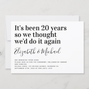 Modern Minimalist Vow Renewal Invitation