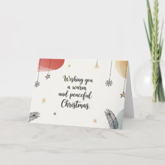 Modern Minimalist Warm and Peaceful Christmas Art Holiday Card