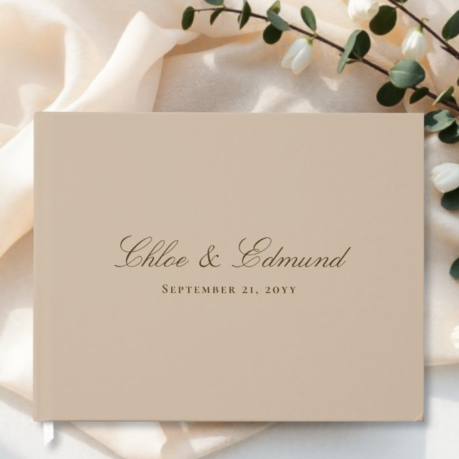 Modern Minimalist Warm Beige Wedding Guest Book (Creator Uploaded)