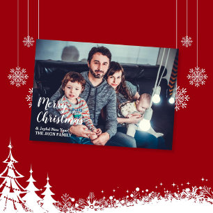 Modern Minimalist Warm Family Photo Holiday Card