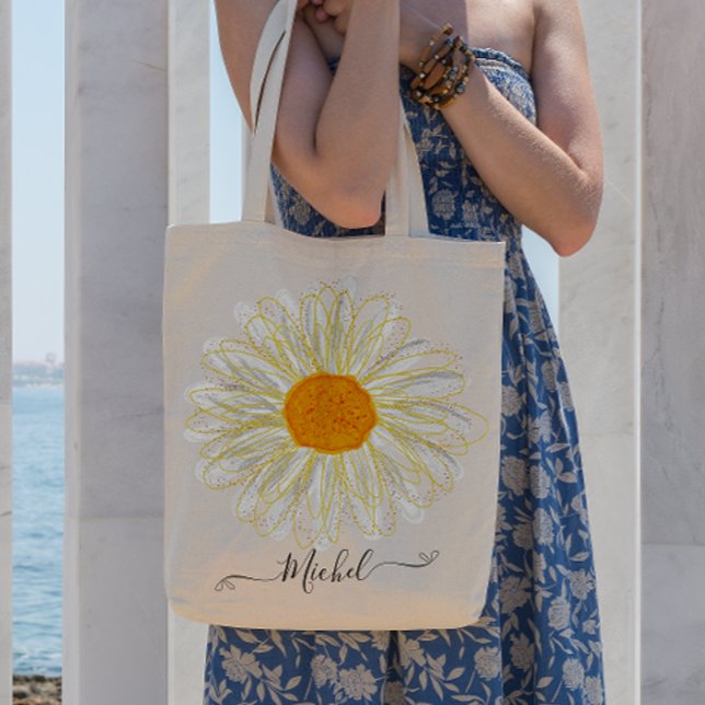Modern Minimalist Watercolol Chamomile Tote Bag (Creator Uploaded)