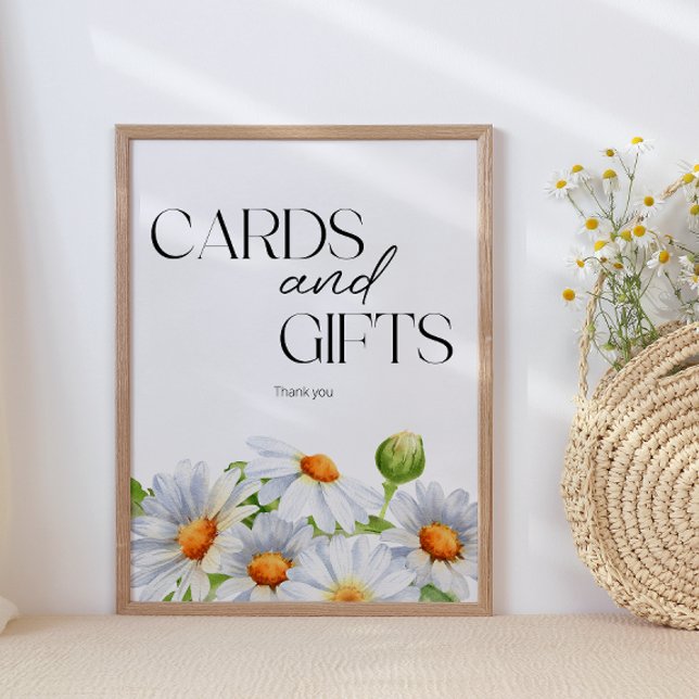 Modern Minimalist Watercolol Daisy cards and gifts Poster (Creator Uploaded)