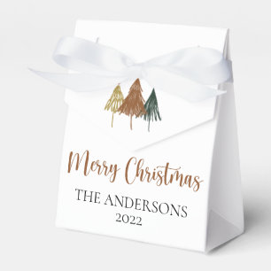 Modern Minimalist Watercolor Christmas Tree Favour Box