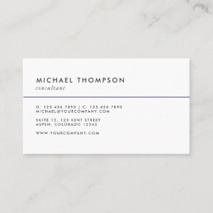 Modern minimalist watercolor ultra violet business card