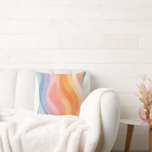Modern Minimalist Wave Throw Pillow – Trendy 2026 