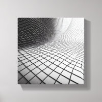 Modern Minimalist Wavy Grid Art - 3D Abstract Wire