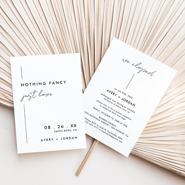 Modern Minimalist We Eloped Elopement Reception Invitation (Creator Uploaded)