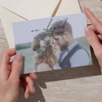 Modern Minimalist We Eloped Script Photo Wedding