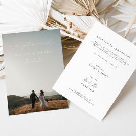 Modern Minimalist We Got Married Photo Wedding An Announcement