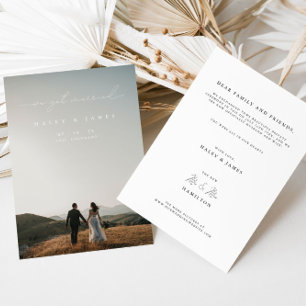 Modern Minimalist We Got Married Photo Wedding An Announcement