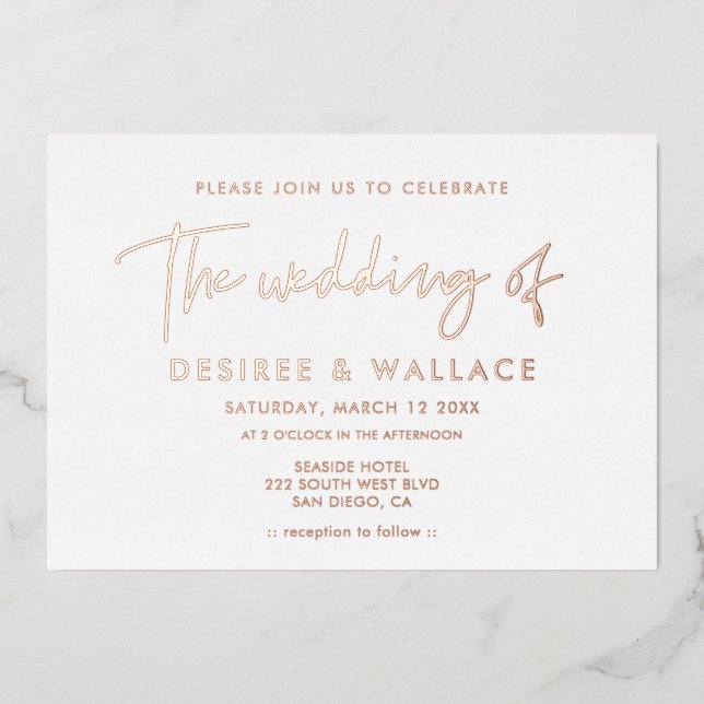 Modern minimalist wedding (Front)