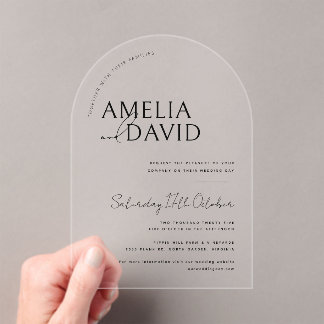 Modern Minimalist Wedding Acrylic Invitations