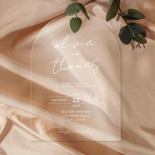 Modern Minimalist Wedding Acrylic Invitations (Creator Uploaded)