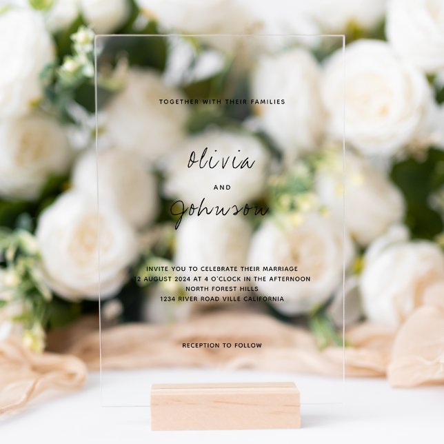 Modern Minimalist Wedding Acrylic Invitations (Creator Uploaded)