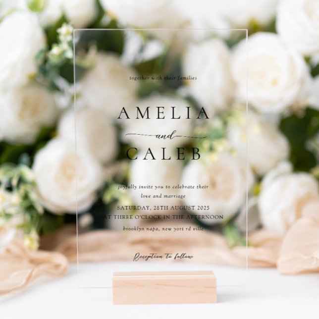 Modern Minimalist Wedding Acrylic Invitations (Creator Uploaded)