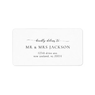 Modern Minimalist Wedding Address Label