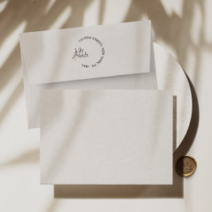 Modern Minimalist Wedding Address Round Self-inking Stamp