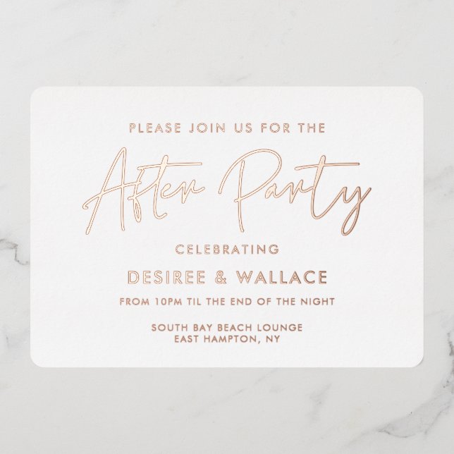 Modern minimalist wedding after party (Front)