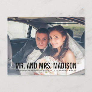 Modern Minimalist Wedding Announcement - Black