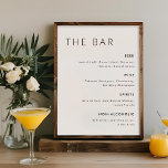Modern Minimalist Wedding Bar Menu Sign<br><div class="desc">Custom-designed bar menu sign featuring black and white modern minimalist design.</div>