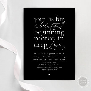 Modern Minimalist Wedding Beautiful Love Dinner Invitation