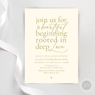 Modern Minimalist Wedding Beautiful Love Dinner Invitation