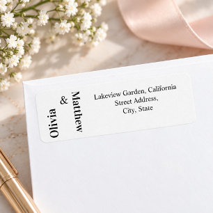 Modern Minimalist Wedding Black White Typography