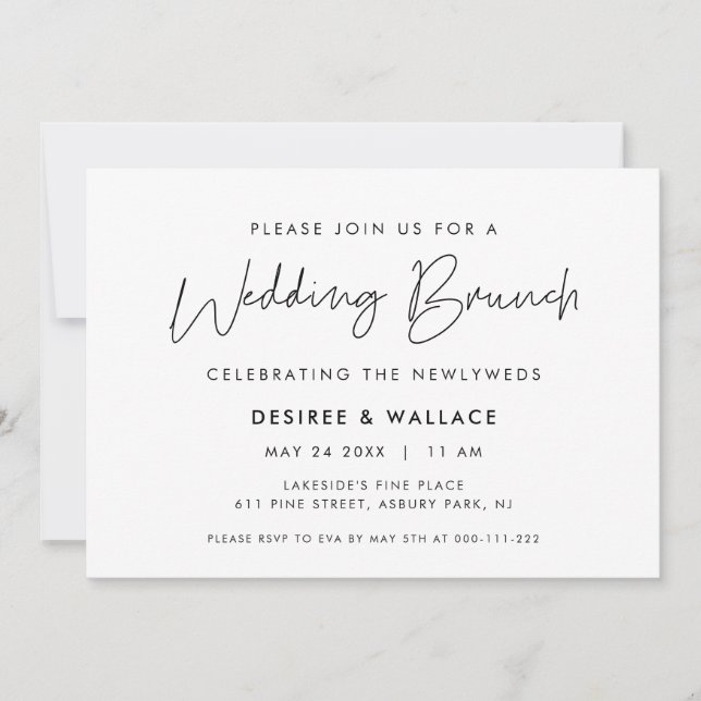 Modern Minimalist Wedding Brunch Invitation (Front)