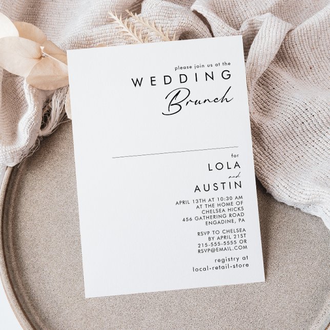 Modern Minimalist Wedding Brunch Invitation (Creator Uploaded)