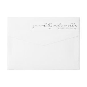 Modern Minimalist Wedding Calligraphy Script Wrap Around Label