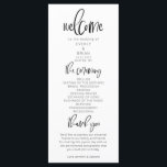 Modern Minimalist Wedding Ceremony Program Programme<br><div class="desc">Modern minimalist wedding program featuring boho script font. All the wedding ceremony information and the wedding party's name listed on this program.</div>