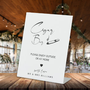 Modern Minimalist Wedding Cigar Bar Wedding Sign