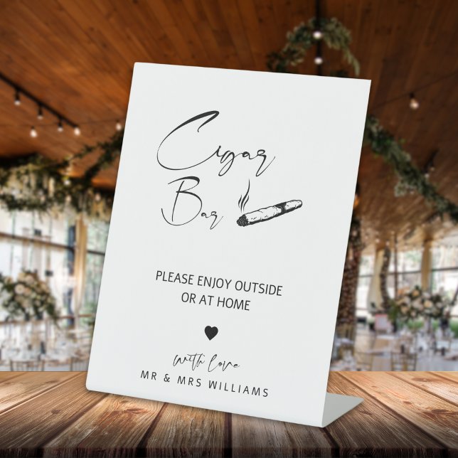 Modern Minimalist Wedding Cigar Bar Wedding Sign (Creator Uploaded)