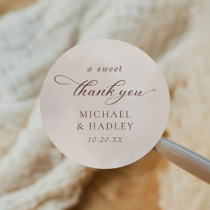 Modern Minimalist Wedding Classic Round Sticker