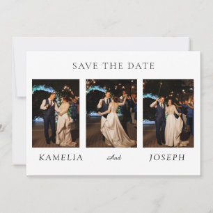 Modern Minimalist Wedding Collage   Elegant Script Invitation