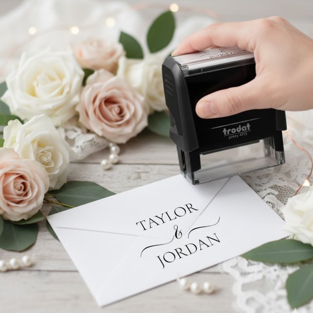 Modern Minimalist Wedding Custom Name  Self-inking Stamp (Creator Uploaded)