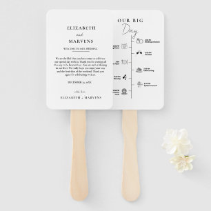 Modern Minimalist wedding day  Events Timeline  Hand Fan