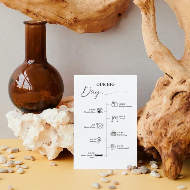 Modern Minimalist wedding day  Events Timeline  Programme (Creator Uploaded)