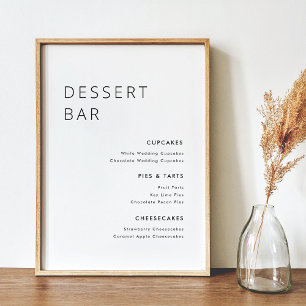Modern Minimalist Wedding Dessert Bar Menu Sign
