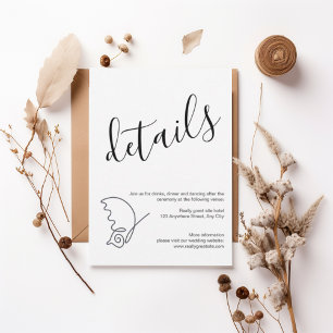 Modern Minimalist Wedding Details Card