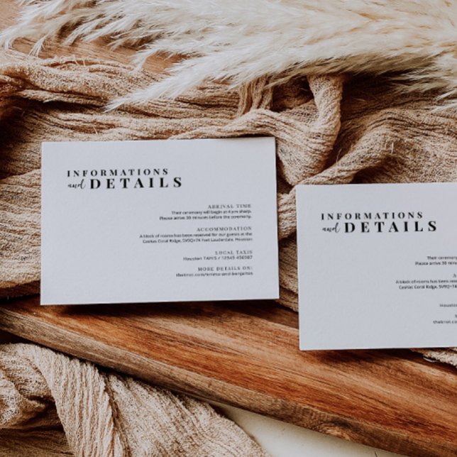  Modern Minimalist Wedding Details Card (Creator Uploaded)