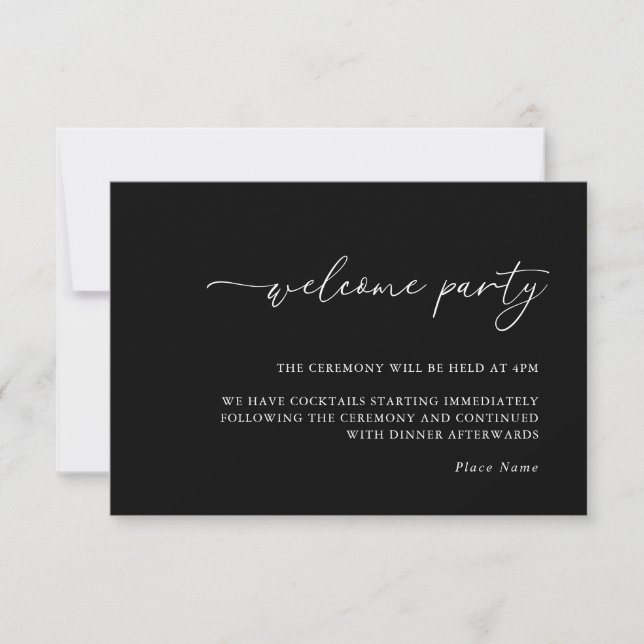 Modern Minimalist Wedding Details Enclosure Card (Front)