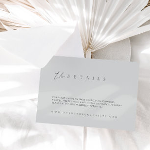 Modern Minimalist Wedding Details Enclosure Card