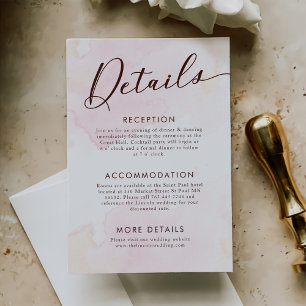  Modern Minimalist Wedding Details Enclosure Card