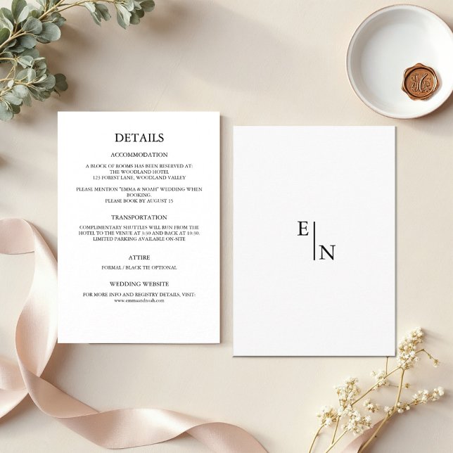Modern Minimalist Wedding Details Enclosure Card (Creator Uploaded)
