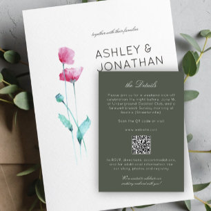 Modern Minimalist Wedding Details Enclosure Card