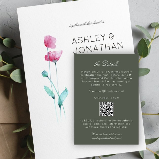 Modern Minimalist Wedding Details Enclosure Card (Creator Uploaded)