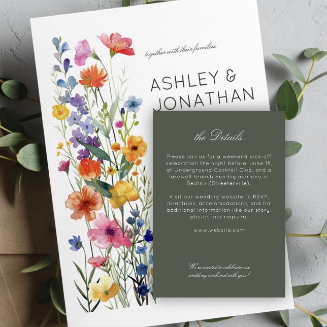 Modern Minimalist Wedding Details Enclosure Card (Creator Uploaded)