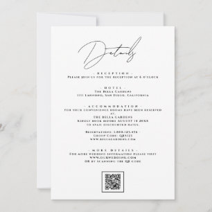 Modern Minimalist Wedding Details Enclosure Cards