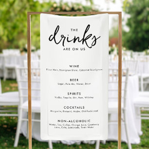 Modern Minimalist Wedding Drinks Bar Menu Banner